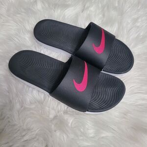 Nike Kawa Slide Black Pink White 834988 Womens Size 7 EUC